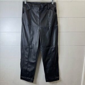 H&M Women’s Faux Pleather Leather Dress Pants Black Chic Gothic Biker Party Sz 6